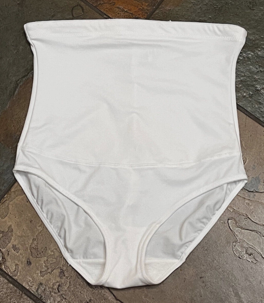 824 Maidenform Large WHITE Firm Control Hi Waist Shaper Brief Panty #1854