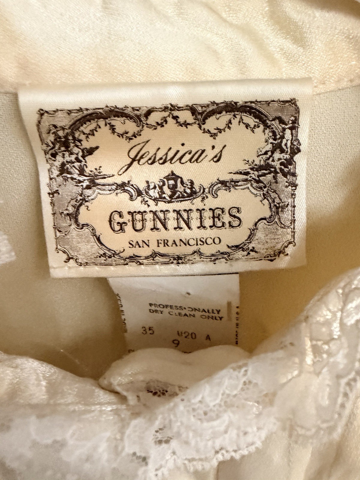Jessica’s Gunnies Gunne Sax Blouse Women Ivory Lace Trim 70s Vintage Prairie Top