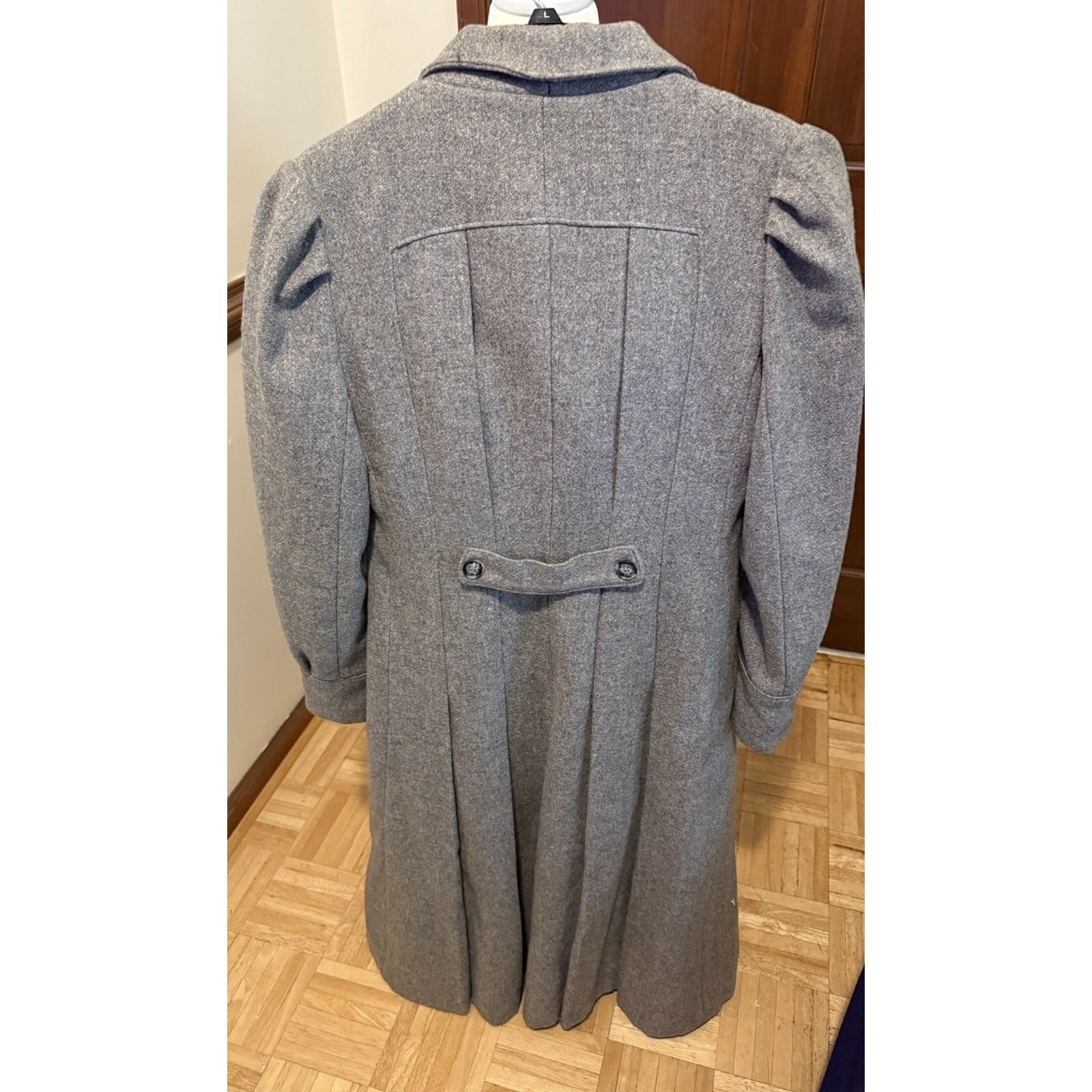 Vintage 80% Wool Fit and Flare Coat ILGWU Union Made Princess Seam Maxi Coat