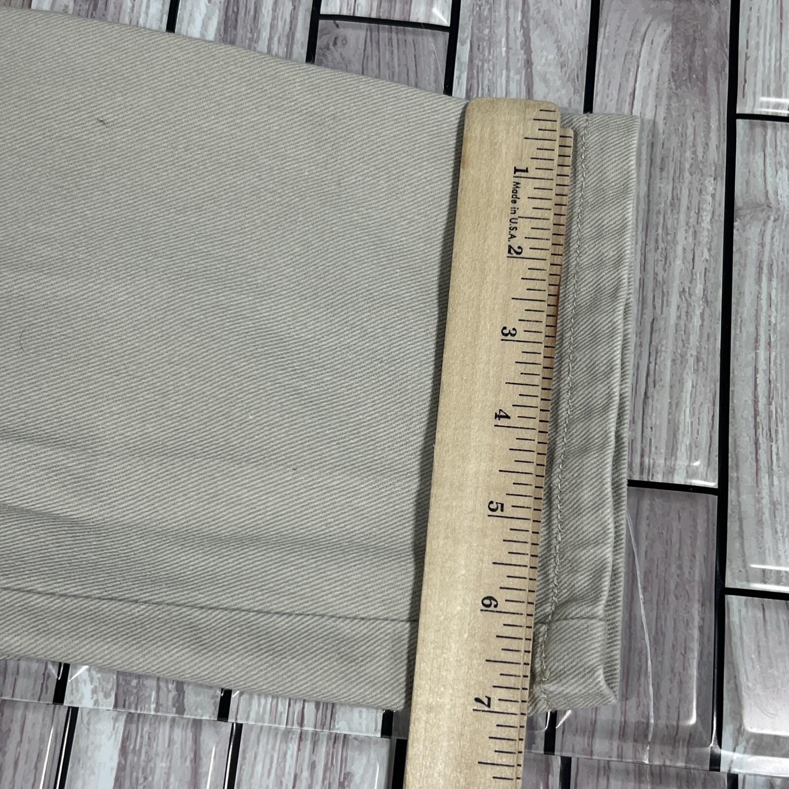 Y2K Eddie Bauer womens 2 Tall hight waisted pleated front denim beige Cotton VTG