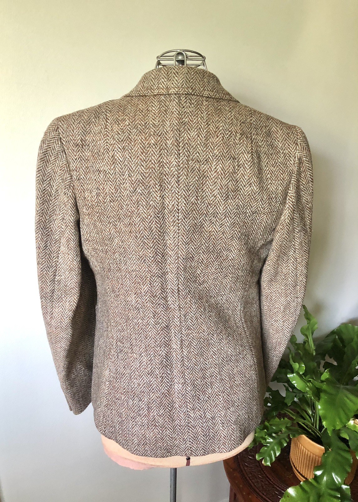 Vintage 80’s Brown Harris Tweed Jacket & Vest Set English Countryside