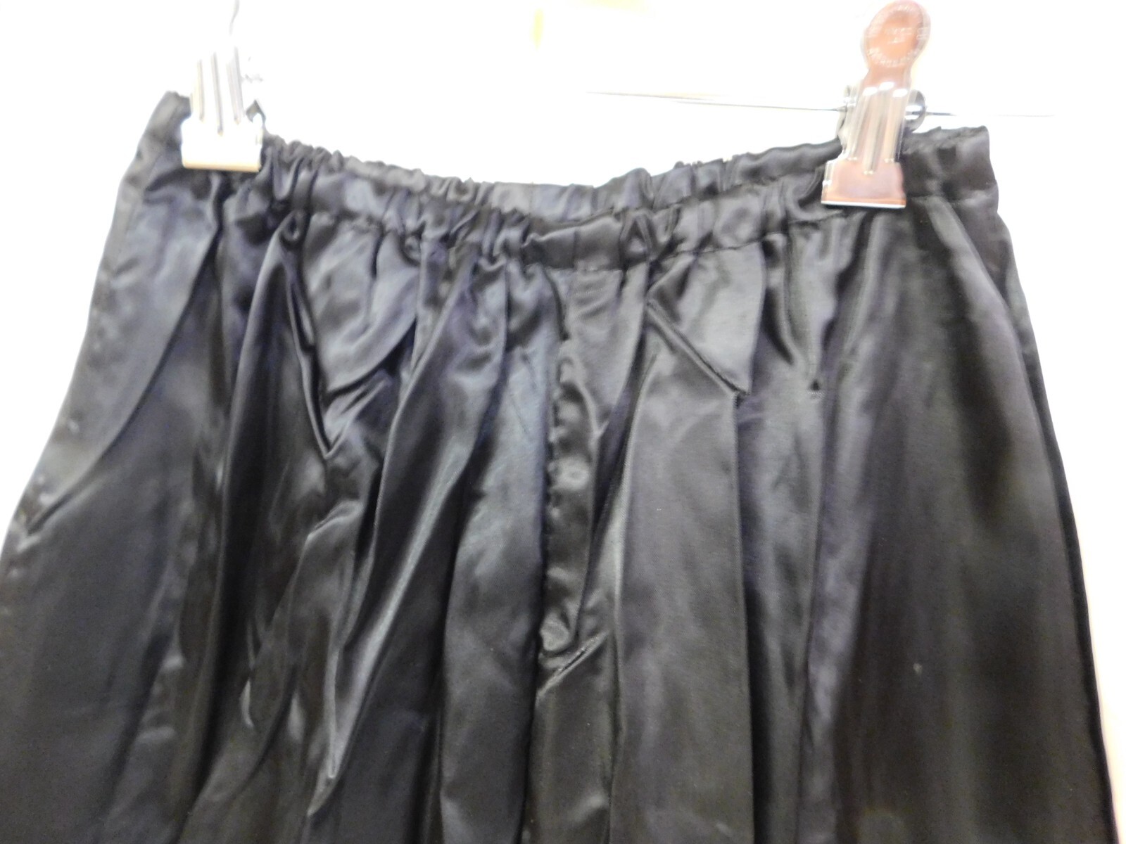 Vintage Black Satin Elastic Waist Pants 28″ Inseam Small )*