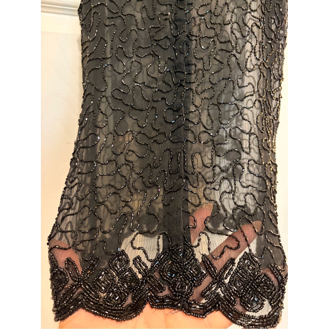 Vintage 90s Black Beaded Lace Camisole