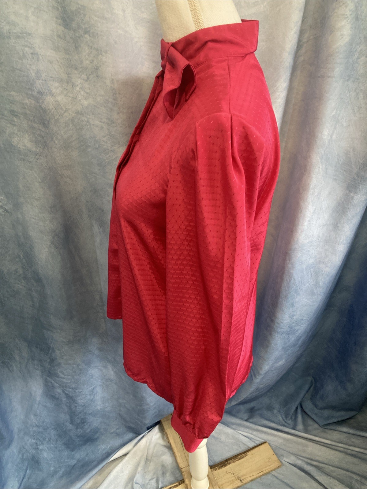 VTG 80s Miss Sophisticates Pendleton Hot Pink Pussybow Secretary Blouse 7/8 XS/S