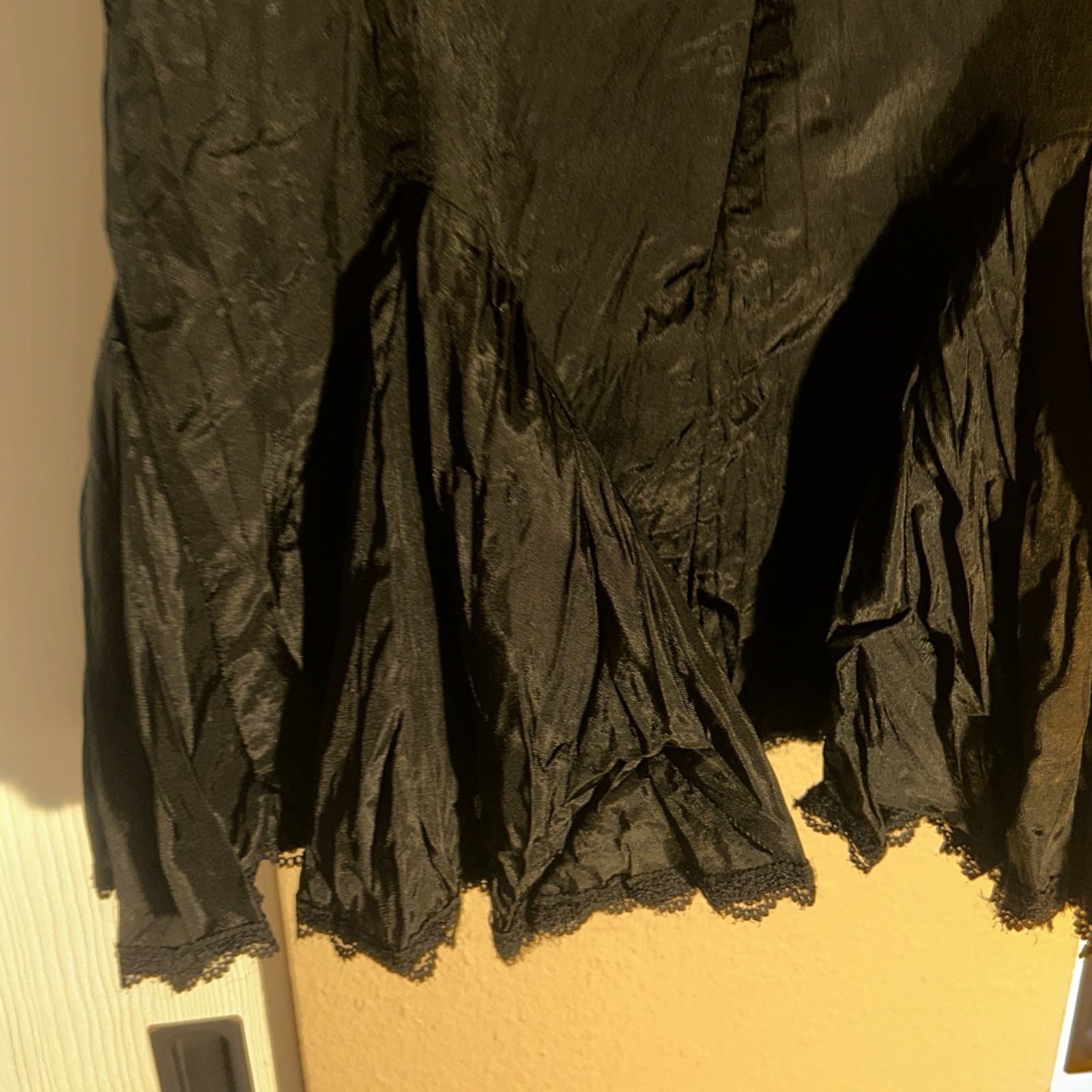 Vintage Y2K YANK Black Fairy Whimsygoth Tank Lace Bead Embroidery Size L