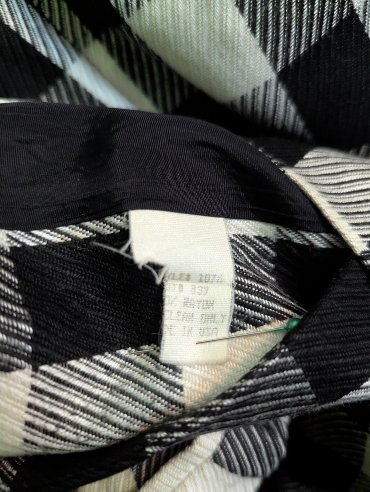 Women’s Large Vintage 80s Black and White Checkered Jacket Blazer Shoulder Pads