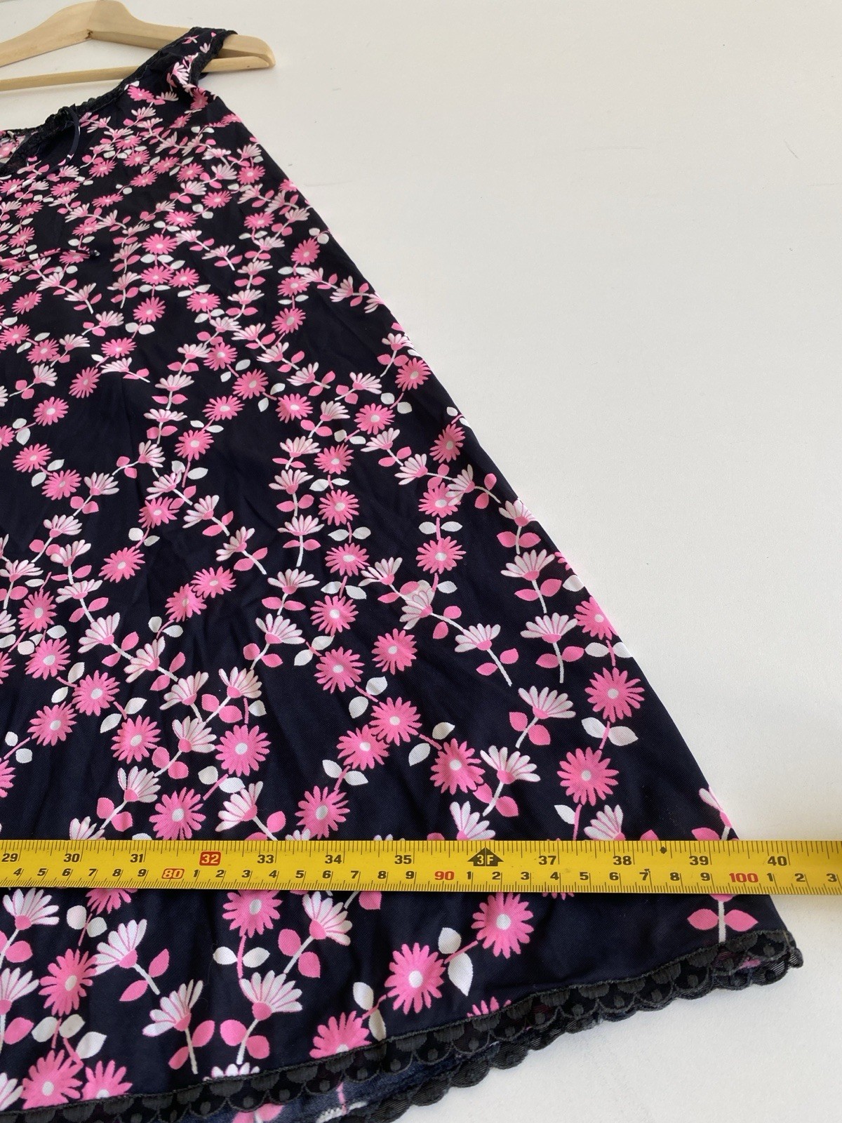 Vintage 60s Harrods 36 Satin Nightgown & Matching Panty Italy Black & Pink