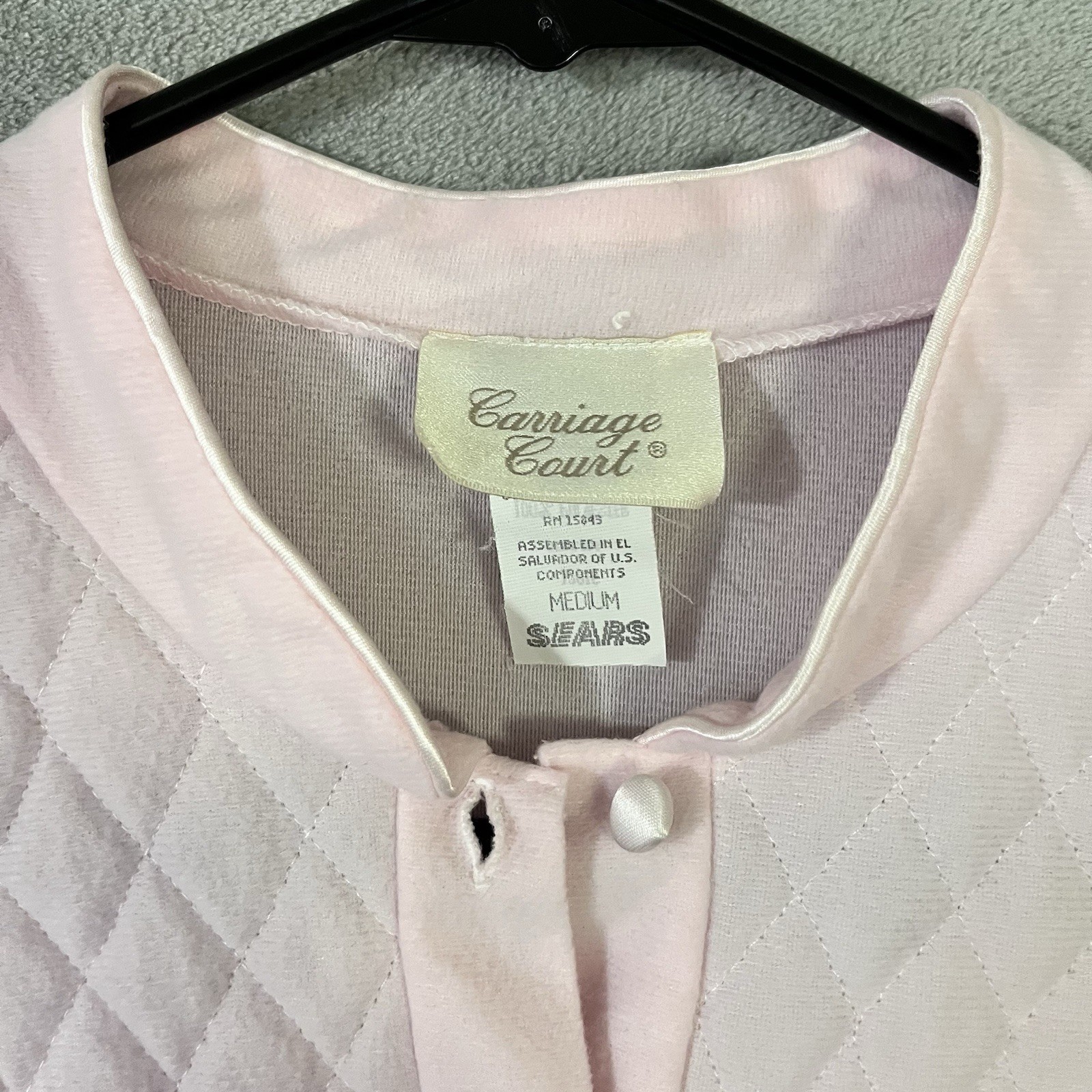 VTG Carriage Court Sears Granny Nightgown Soft Pink Womens Medium Long Sleeve