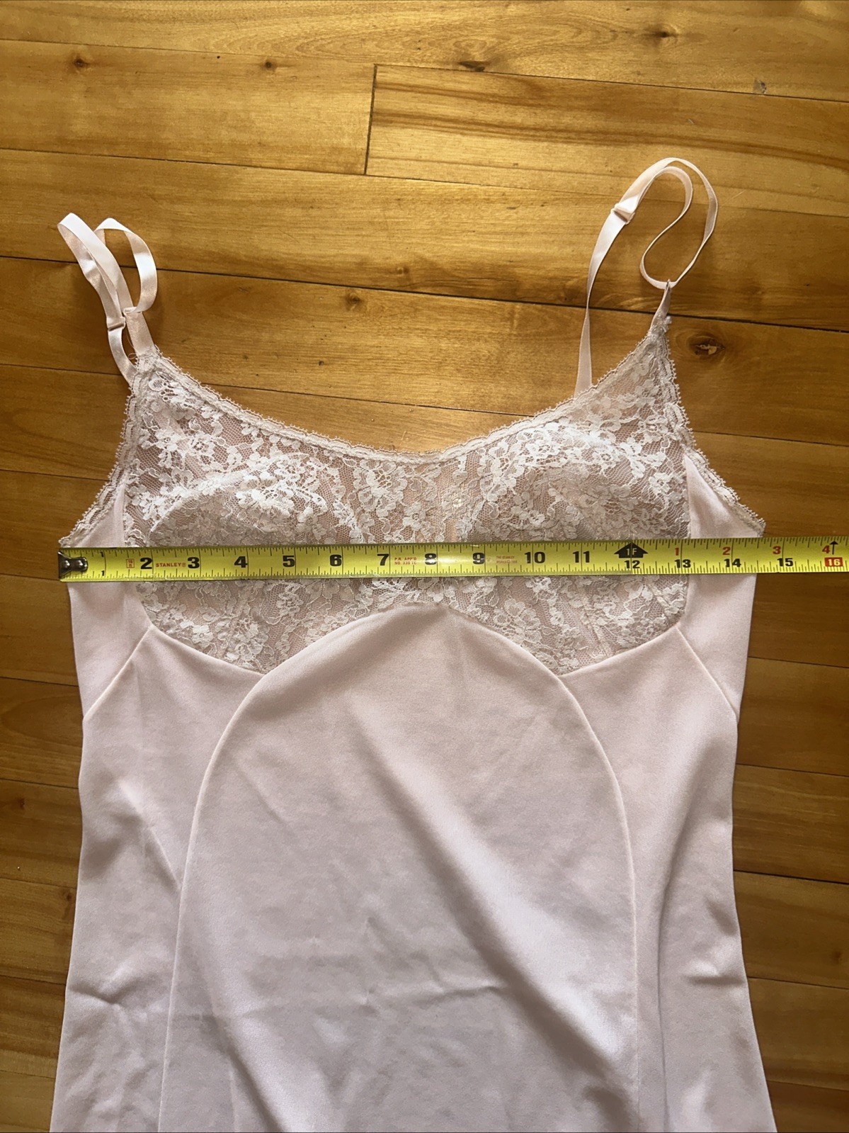 Vintage 60s Coquette Fairy Lingerie Pink Lace Slip Dress Size Small