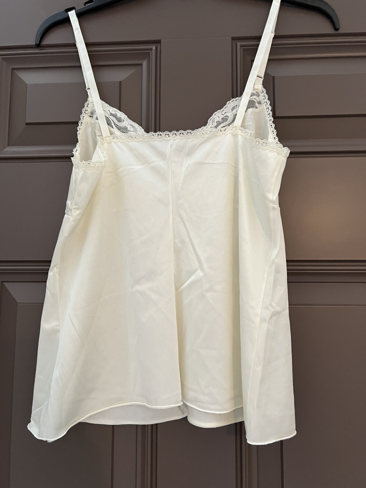 Vintage Vanity Fair Ivory Off White Lace Camisole Lingerie 36 Adjustable Straps