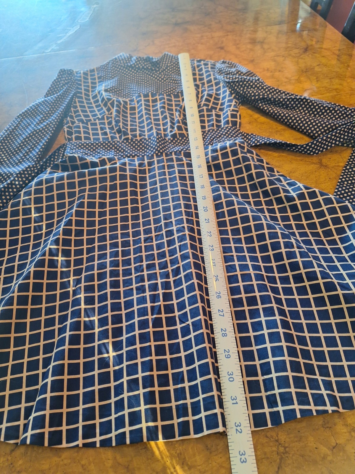 True VTG Mid-century Mod 1960s 70s High Neck Mini Dress Polka Dot Pinafore XS/S
