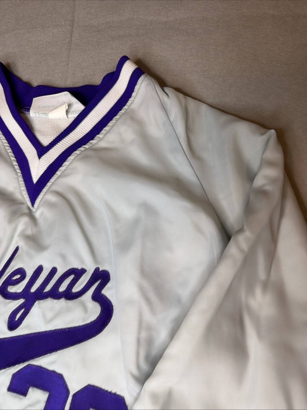 Vintage Wesleyan Sport Pull Over #33 Purple And Silver Size Large