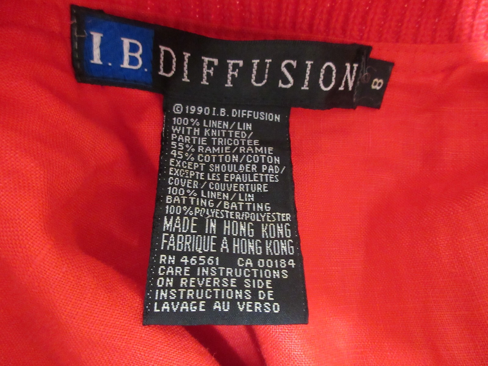 Sz 8 M VINTAGE 90s I B Diffusion Tribal Embroidered Red Linen Bomber Jacket Top