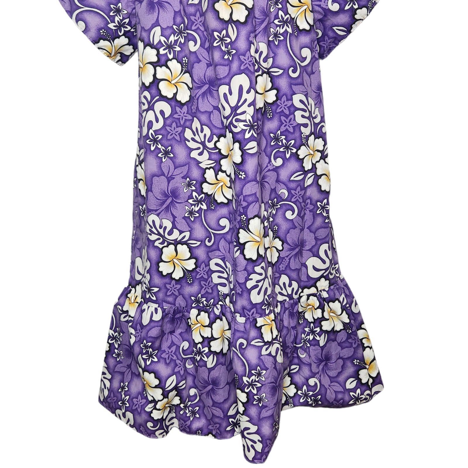 Vintage 80’s Jade Fashions Of Hawaii Dress Flower Purple MuMu Hibiscus Vacation