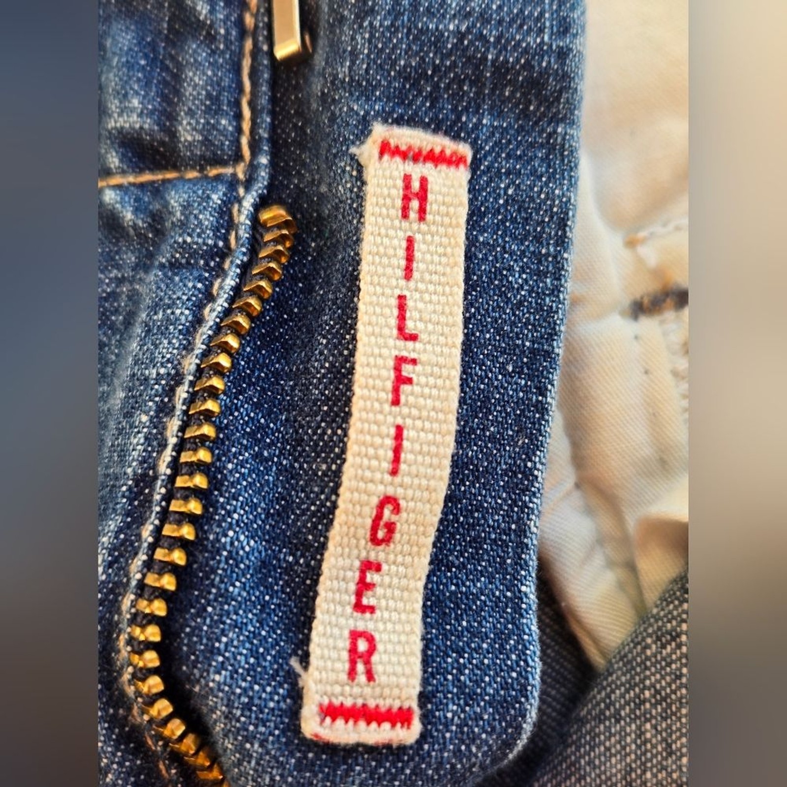 VTG Tommy Hilfiger Y2K High Rise Straight Leg Jeans Side Zip Ankle Size 12