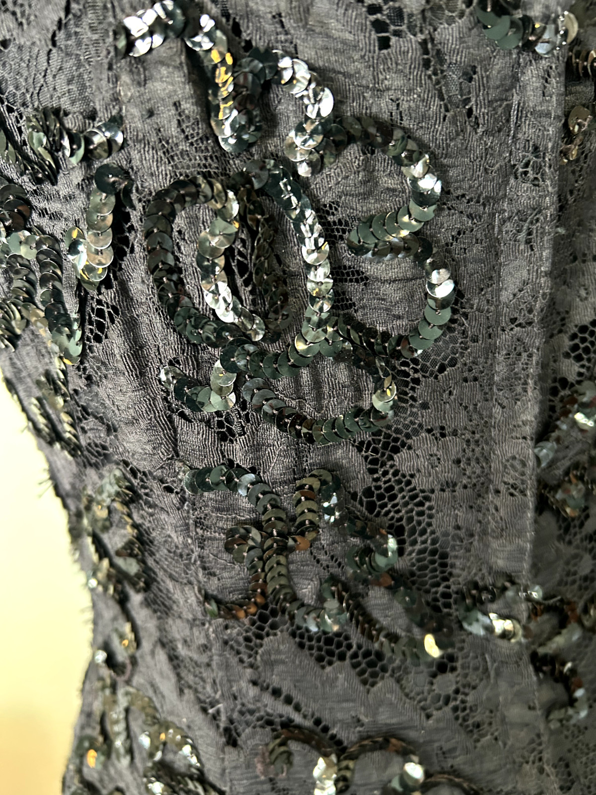 1960s 1970s Incredible Black Sequin Mermaid Gown With Statement Ruffle Bolero