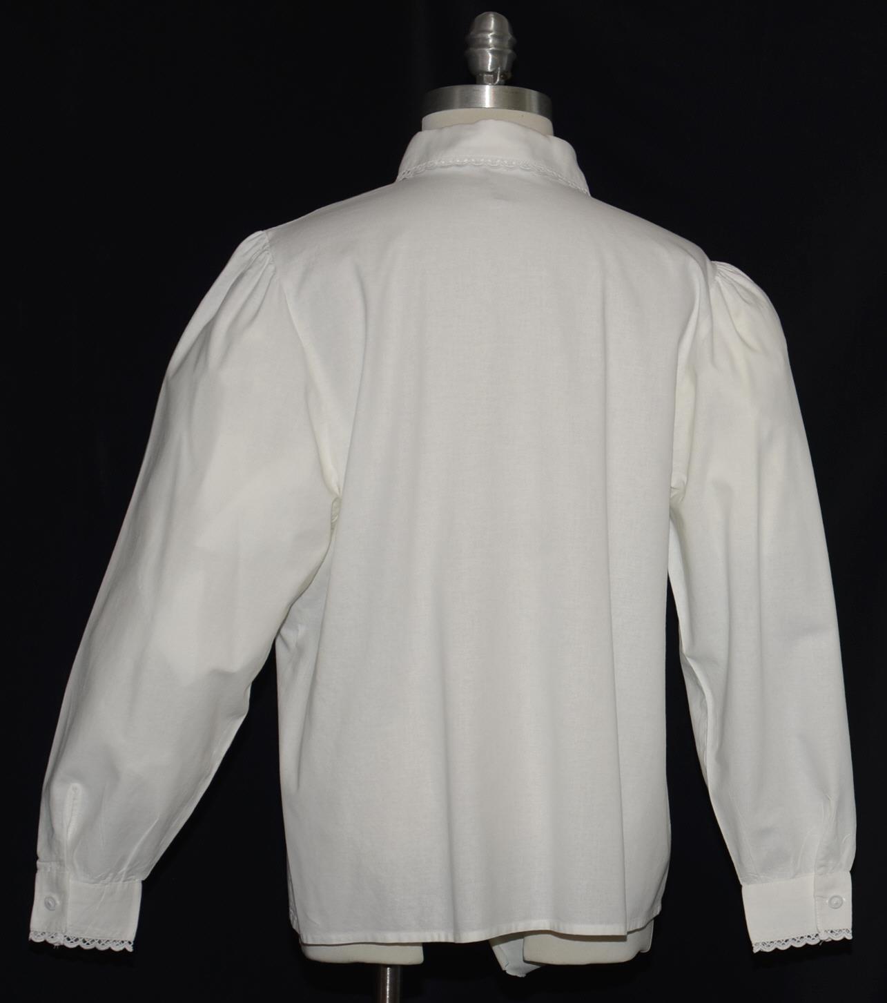 HAMMERSCHMID WHITE LACE BLOUSE German Button Down Shirt ELEGANT/Bust 43″/16 L