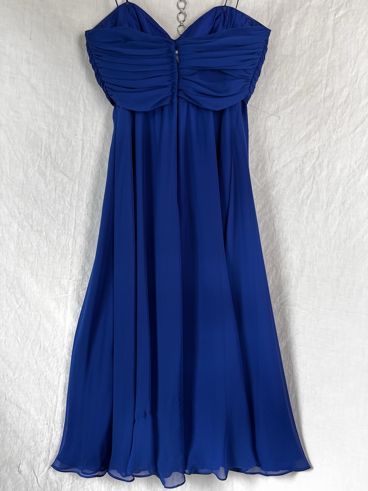 Vintage Dress Pamela Edwards Blue Size 8 Babydoll Layered Flowy Formal Midi Gown