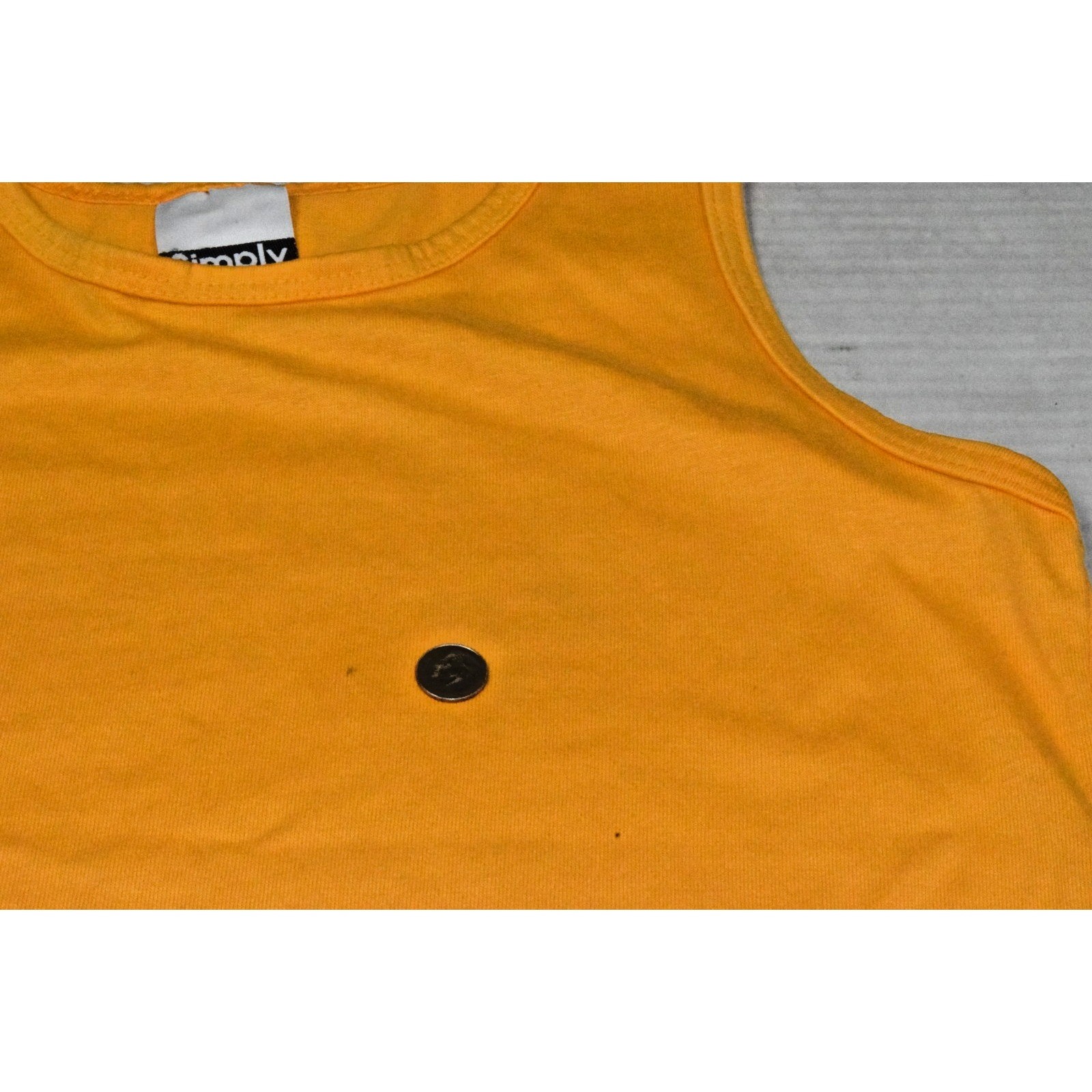 Vintage Tank Top Simply Basic Size S 90s Marigold Yellow Classic Cotton Made USA