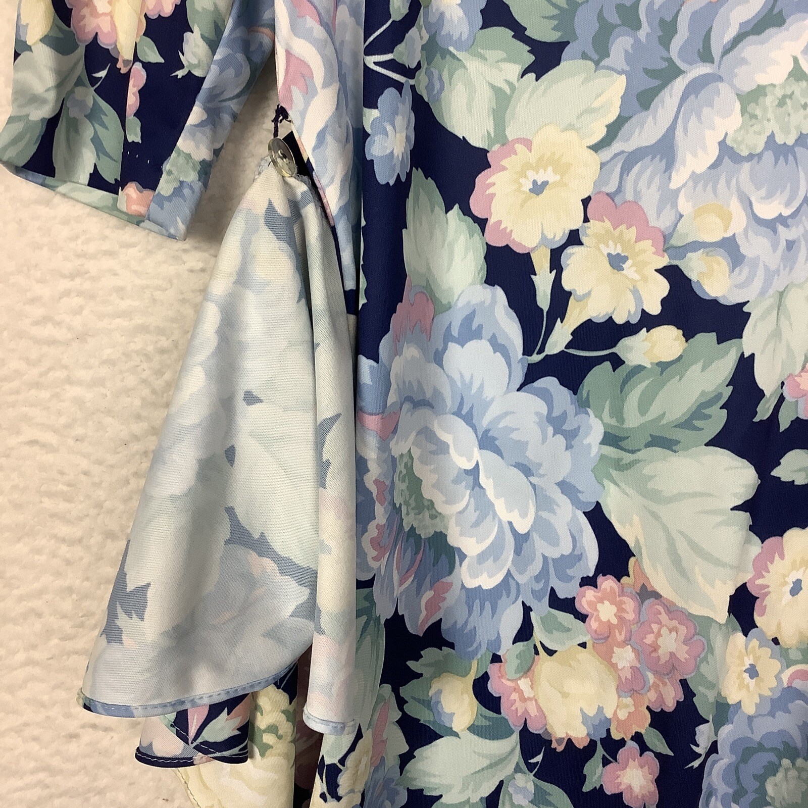 Vintage Statements ALine Peplum Dress Womens 14 Granny Core Stretch Belt Floral