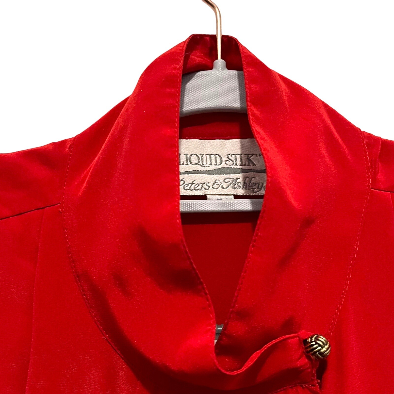 Secretary Librarian Top Blouse Women Size 6 Peters & Ashley Red Polyester Retro