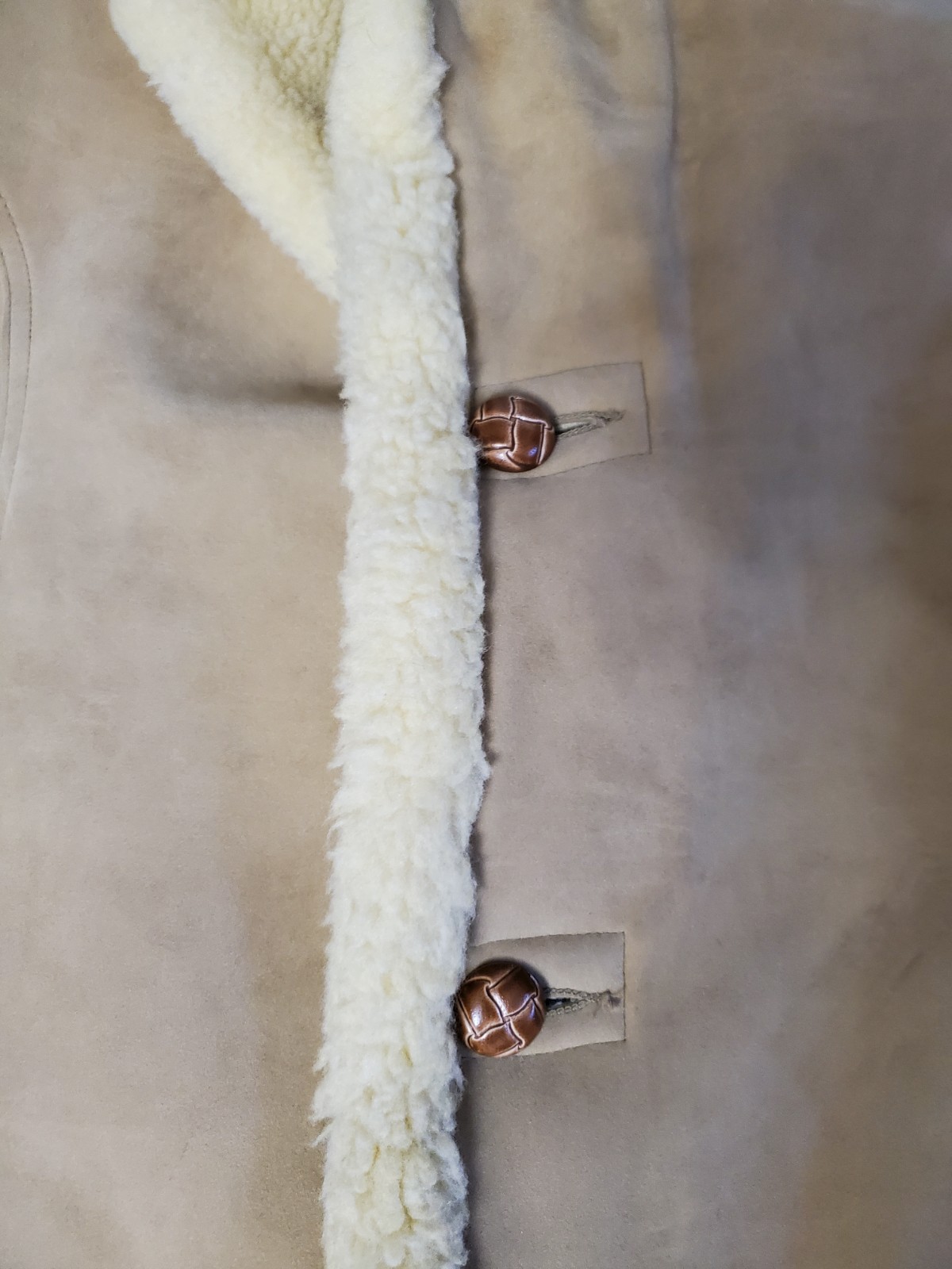 VTG Town N Ranch Tan Sherpa Lined Faux Suede Western Jacket Winter Coat Women XL