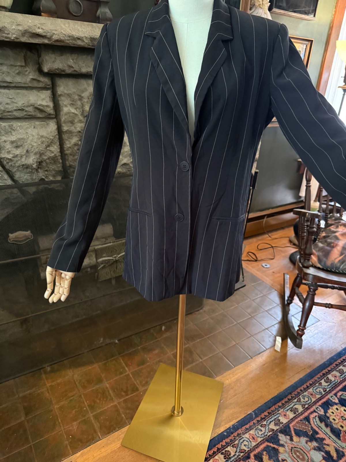 Vtg 1980’s – 90’s Burberrys’ Of London Tailored Pinstripe Business Jacket 8
