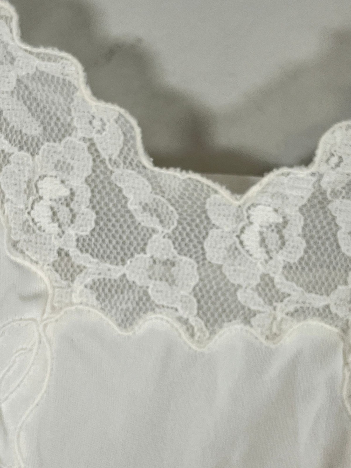 Vintage Floral Lace Lingerie Cream S Feminine Sexy Mod Pin Up Retro Slip 60s