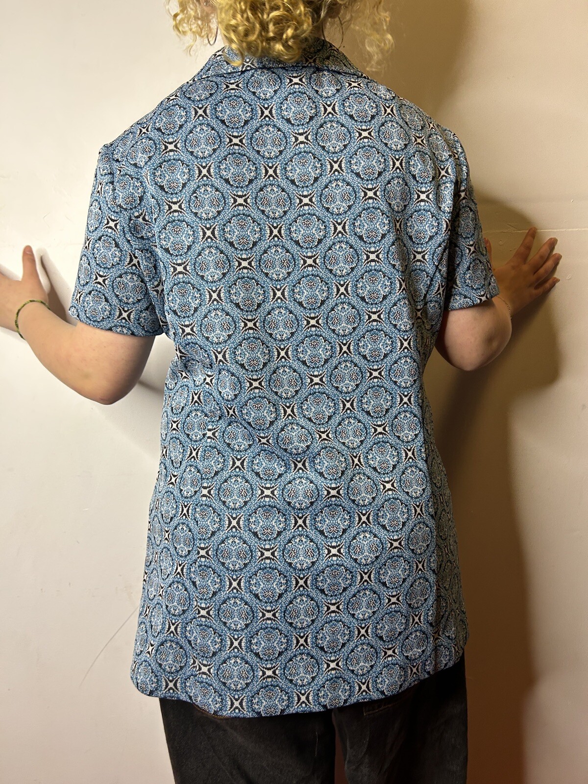 Vintage Australian 1960s Louise of France Crimplene Blouse Mod Psychedelic AU 14