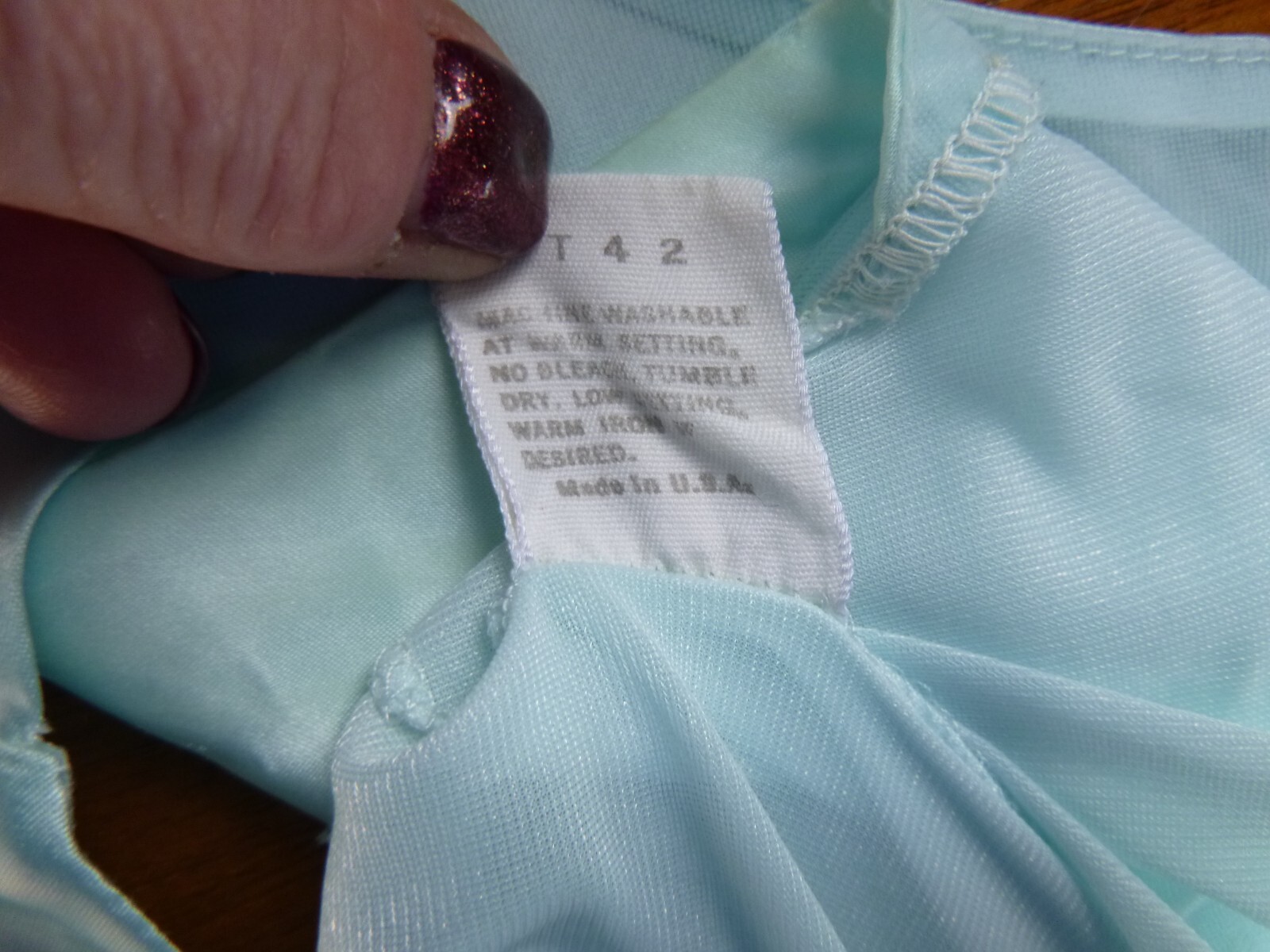 Vtg Gossard Artemis AQUA 2 Layer Chiffon Overlay Short Nightgown Sz M