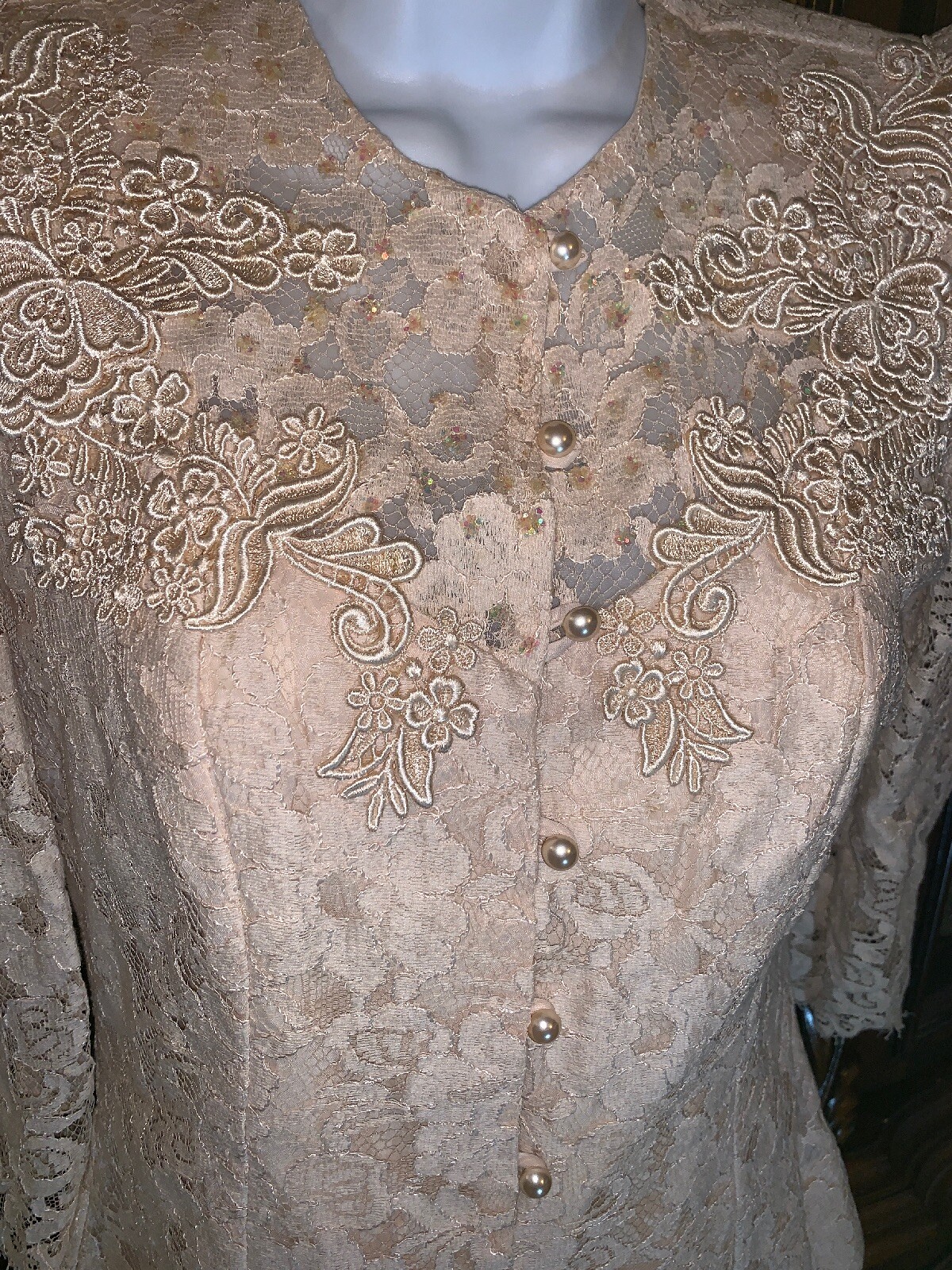 Vintage Lace Cachet Dress 5/6 Mother Of The Bride 2nd Marriage Evening Gorgeous
