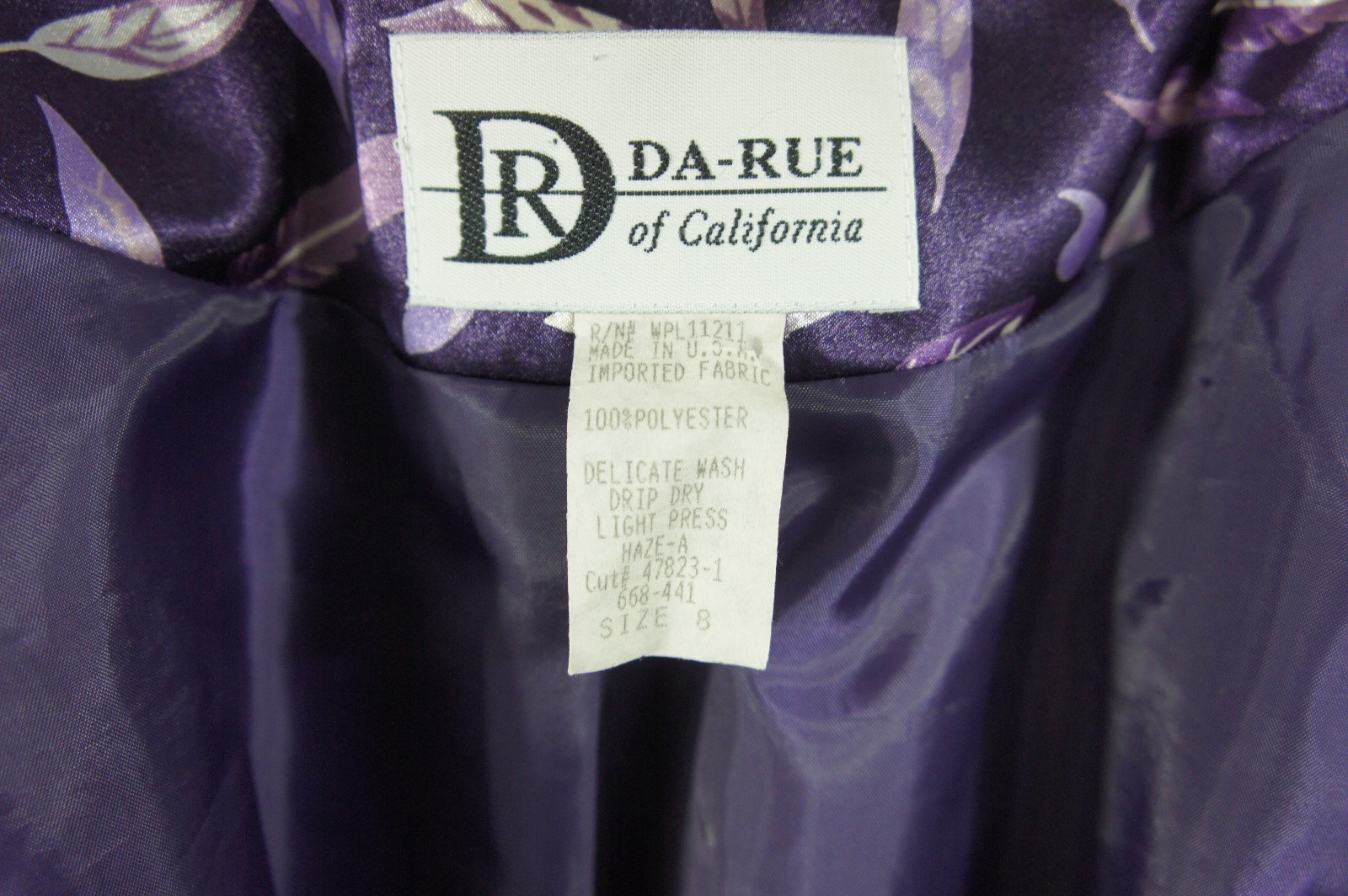 Vintage Da-Rue of California Lightweight Jacket Blazer 80s Shoulder Pads Feather