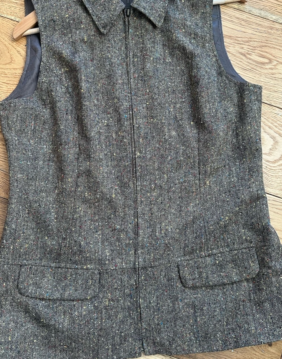 Barry Bricken Wool Silk mix Tweed Equestrian Blazer Vest Size 10 VTG