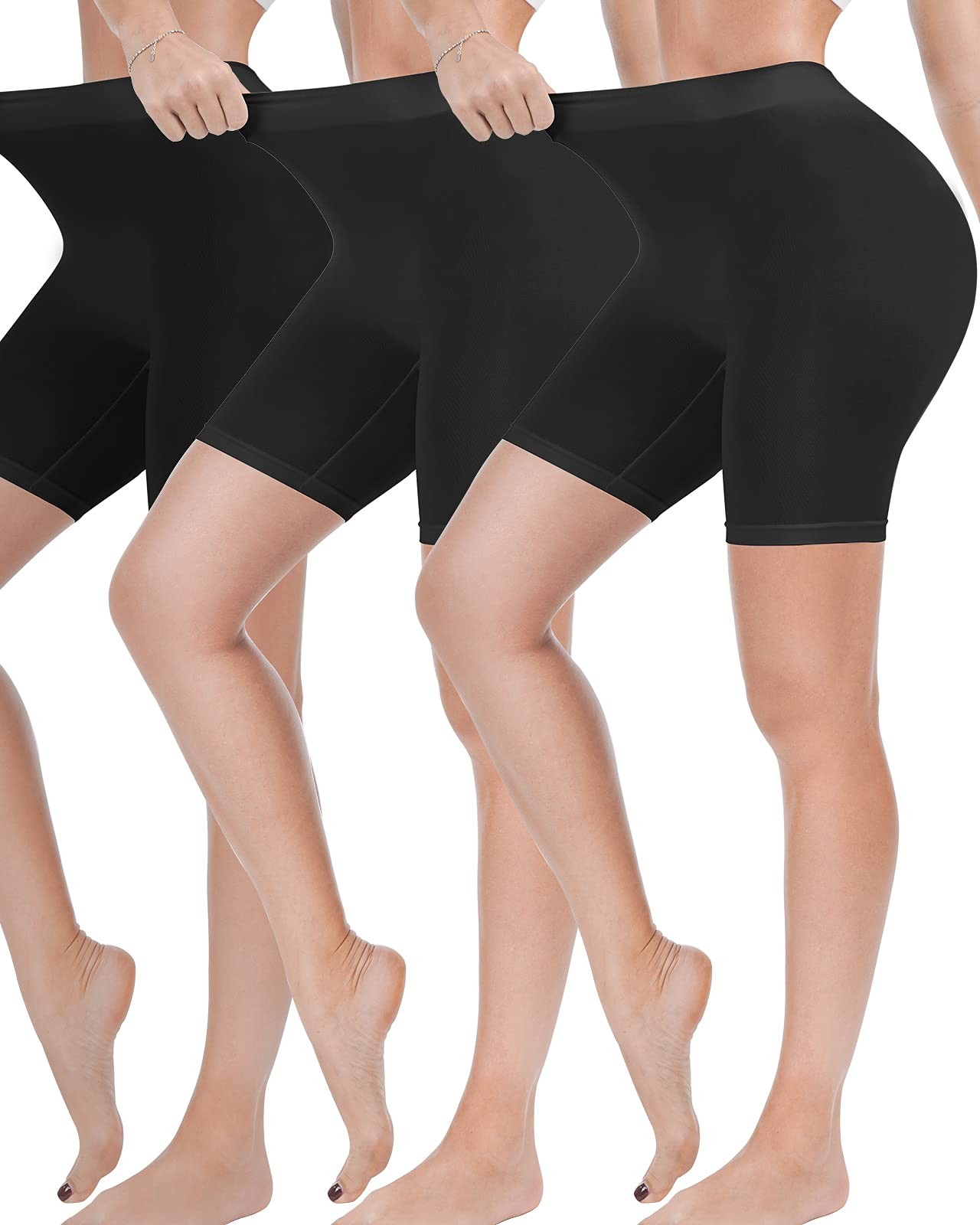 3 Pack Slip Shorts for Women Under Dress,Comfortable Smooth Yoga Workout Bike…