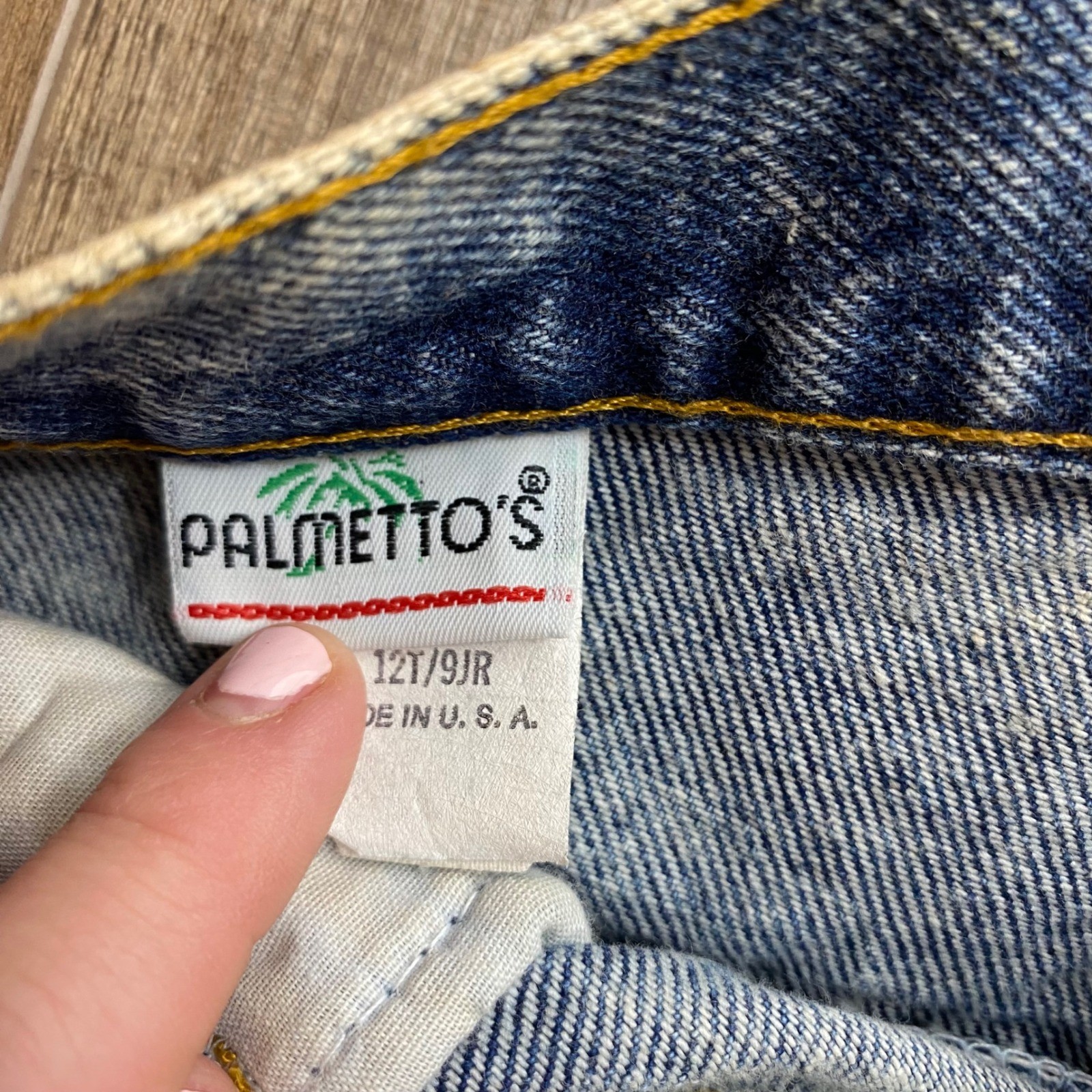 NWT Vintage Palmettos Acid Wash Cinch Back Jeans Paisley Inset USA 12T 9JR