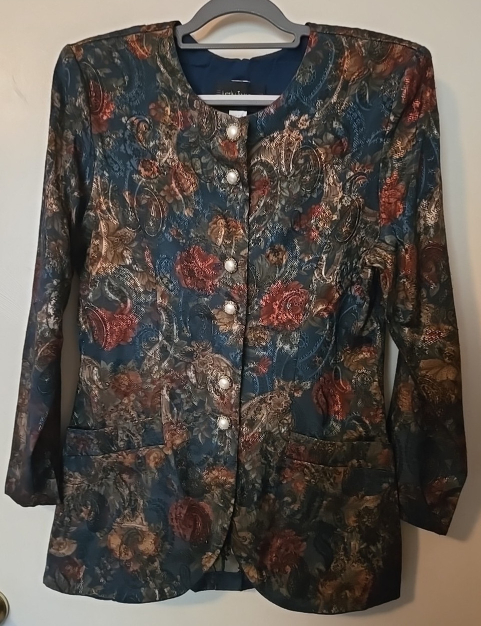 Vintage Just In Thyme LTD Floral Tapestry Blazer | Size 12 | 90s Grannycore