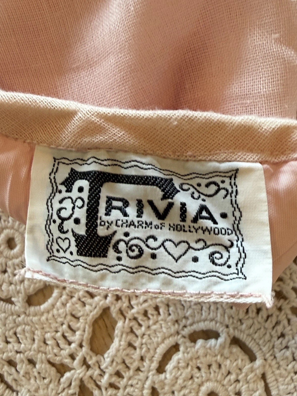 Trivia By Charm Of Hollywood Vintage Rare Pink Dress Gown Size S Maxi Ruffles