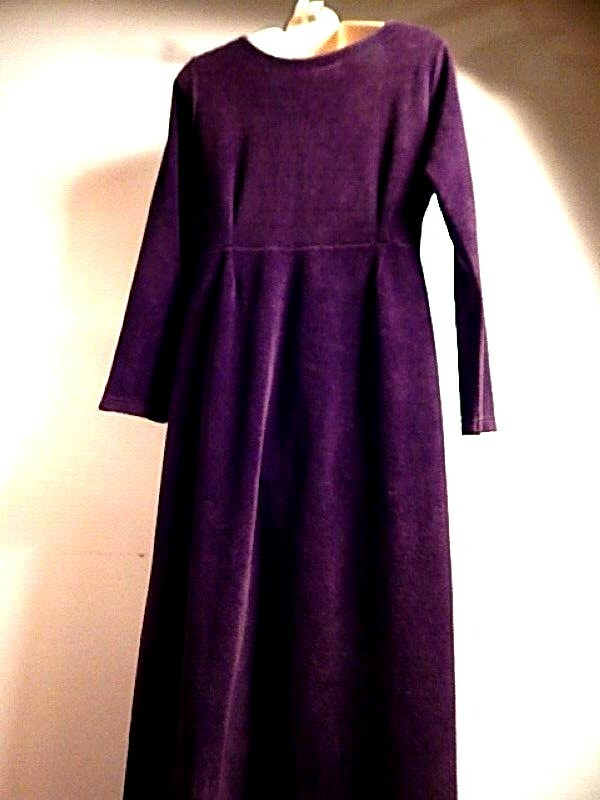 Vintage 1990s USA Outer Limits Empire Dress Burgundy Rust Northern Soul Gothic S