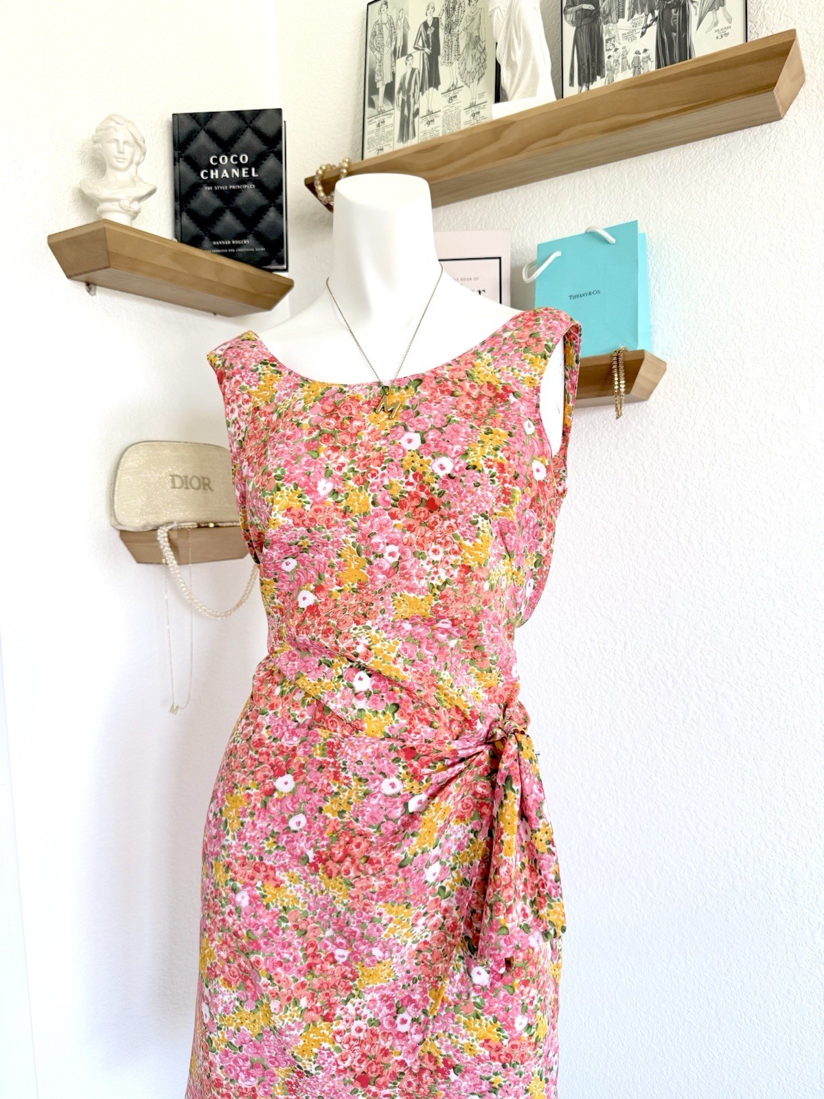Vintage Guess by Georges Marciano 2 Floral Wrap Mini Dress 80s 90s Cottagecore
