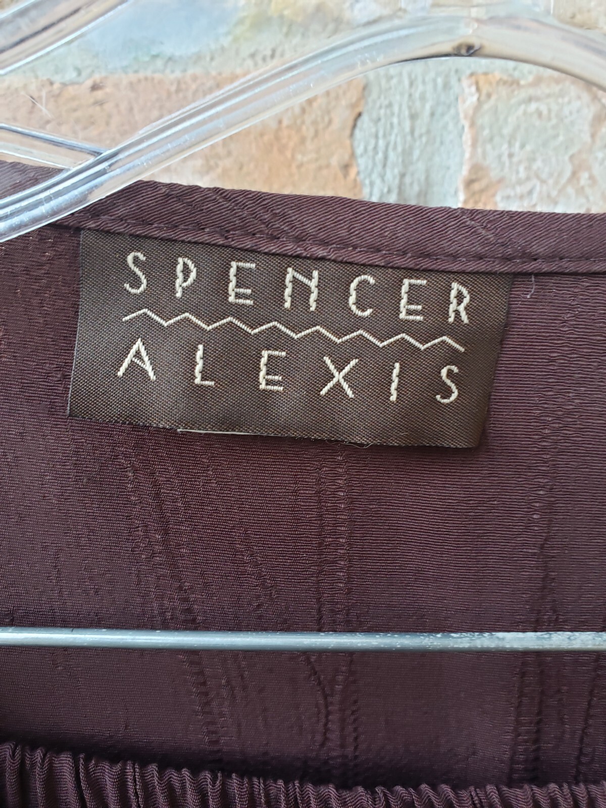 VTG Spencer Alexis Chocolate Brown Patchwork L/S Top Sz 2X Art Lagenlook Boho