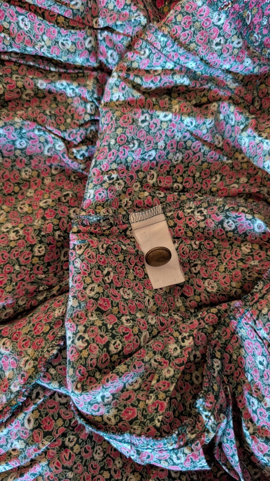Vintage Floral Dress 1980s Handmade Prarie Cottage Teacher Core