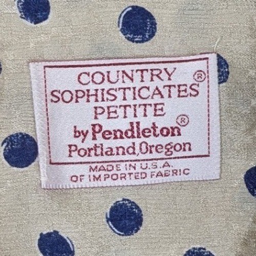 Vintage Pendleton Country Sophisticates Retro Old Money Polka Dot Top Petite 12