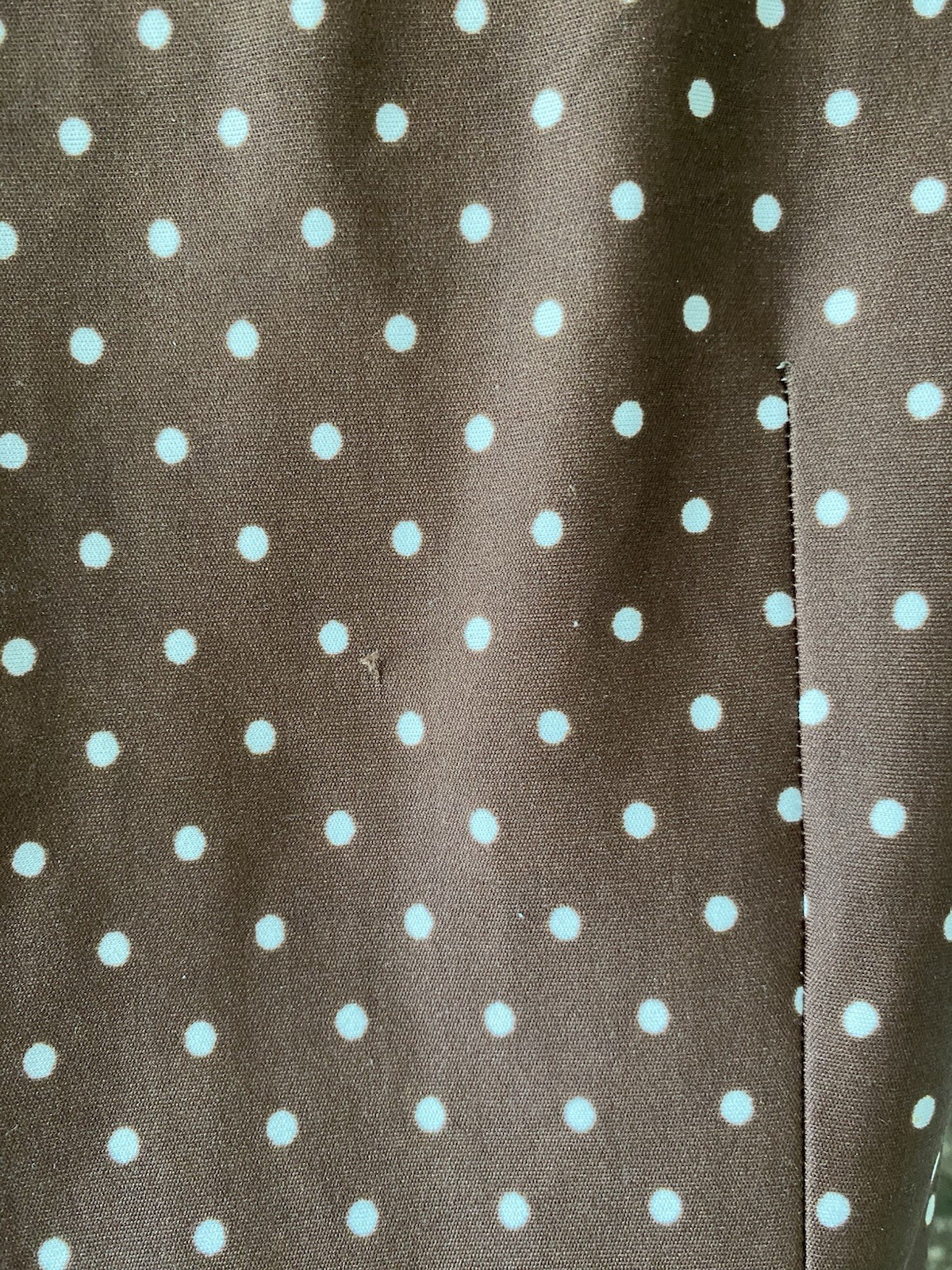 Vintage Brown 1970s Polyester Dress Polka Dots Yellow Tulips MOD 1960s Med Large