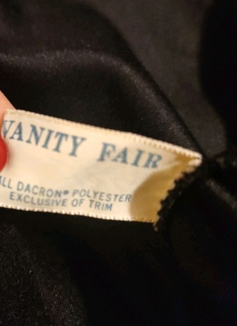 Vintage Vanity Fair Full Zip Robe Black With Animal Print Size 10 Pocket Mobwife