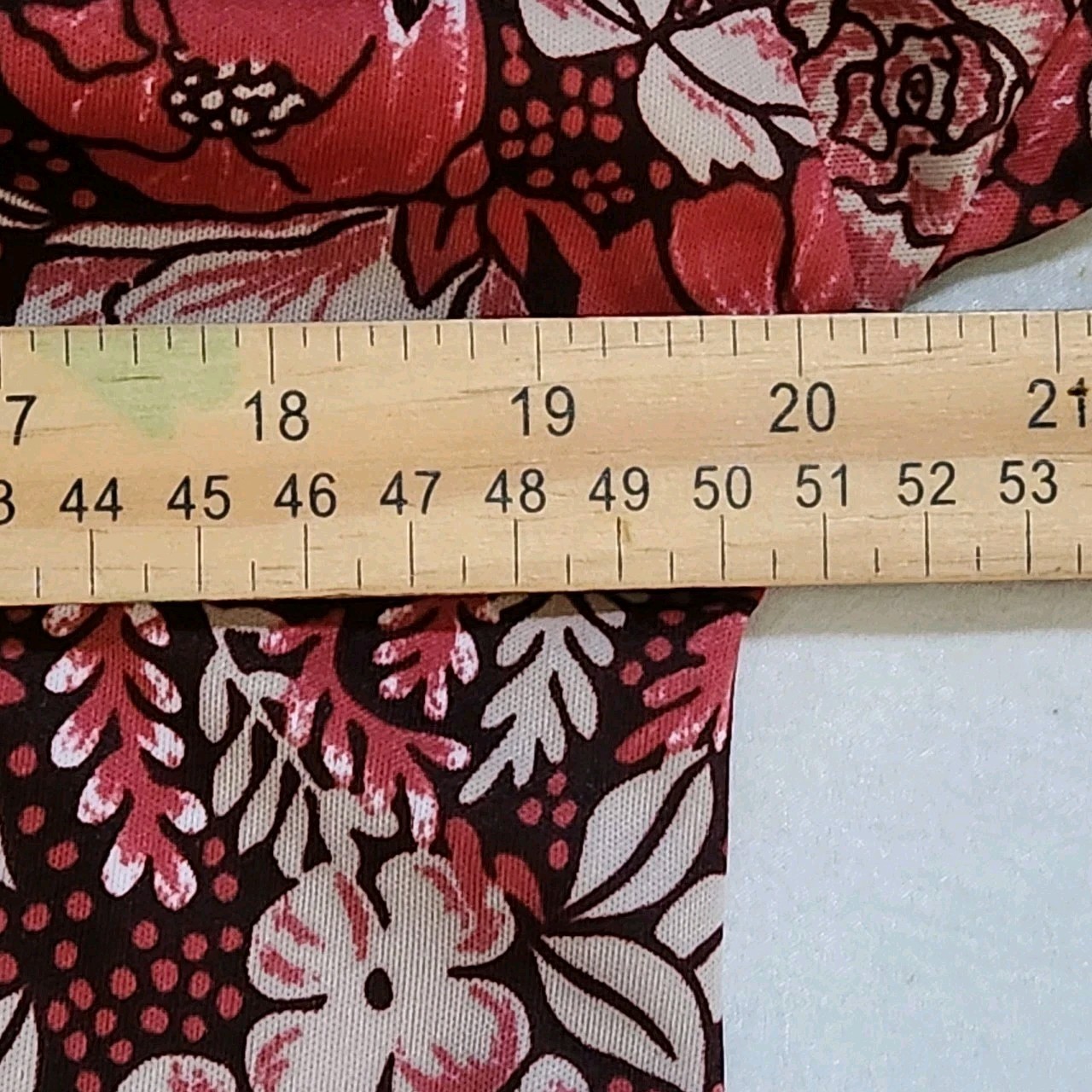 70s Queen Casuals Blouse Size 14 Top L Floral Collared Tie Union Made USA