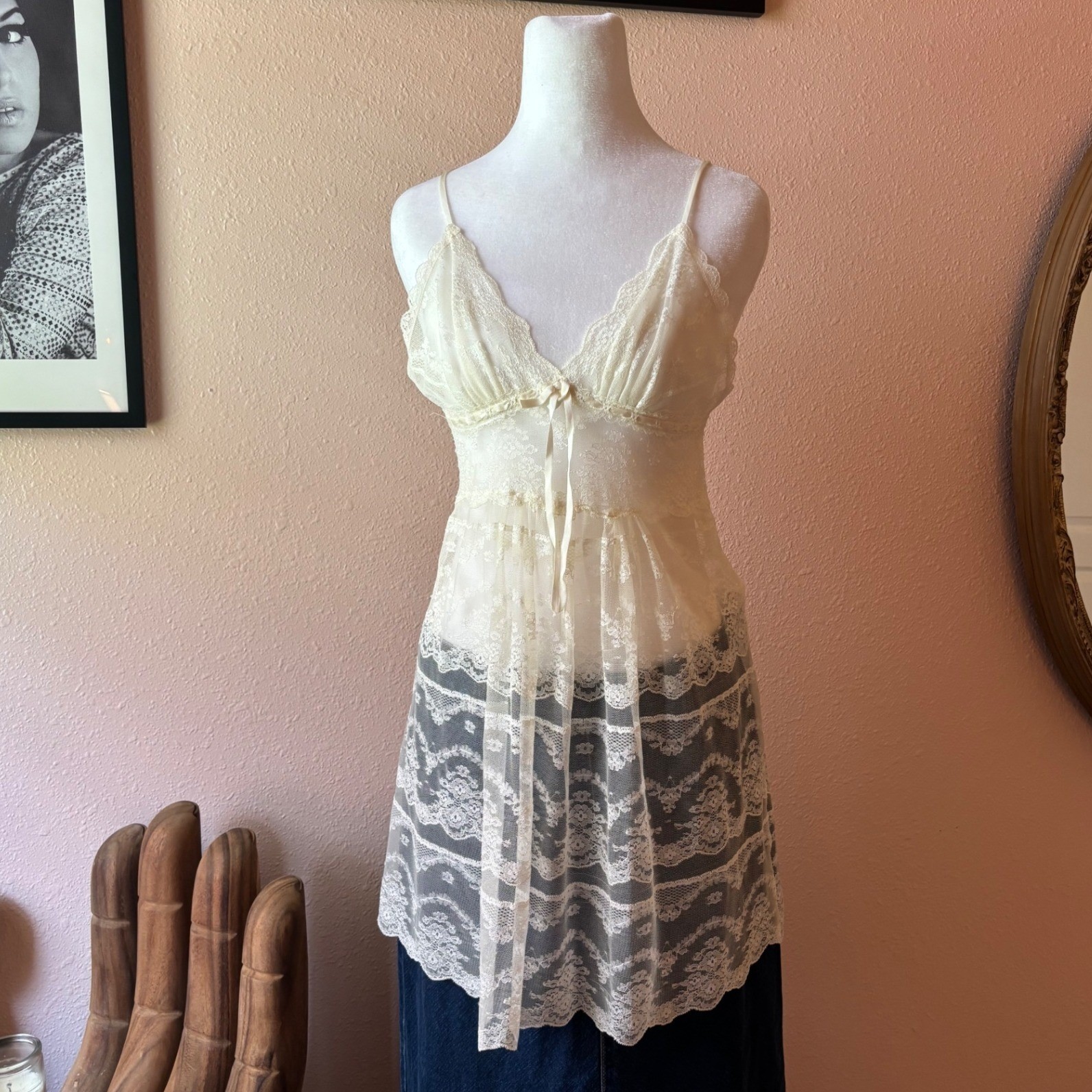 Vintage Jonquil by Diane Samandi Bridal Coquette Babydoll Lace Dress