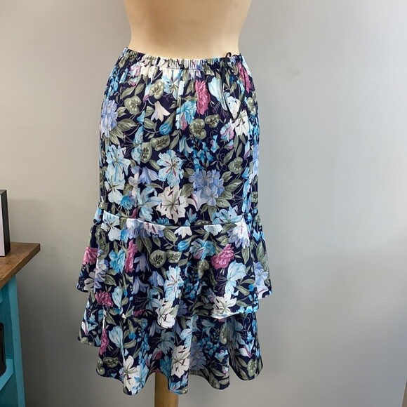 Tina Barrie Vintage floral skirt set size 10 polyester multicolor made in USA