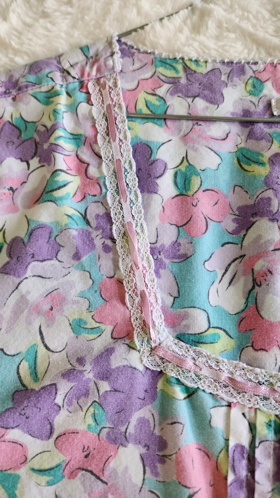 Vintage K-Mart PINK With Pearl Style Snap Closure House Coat Duster Nightgown L