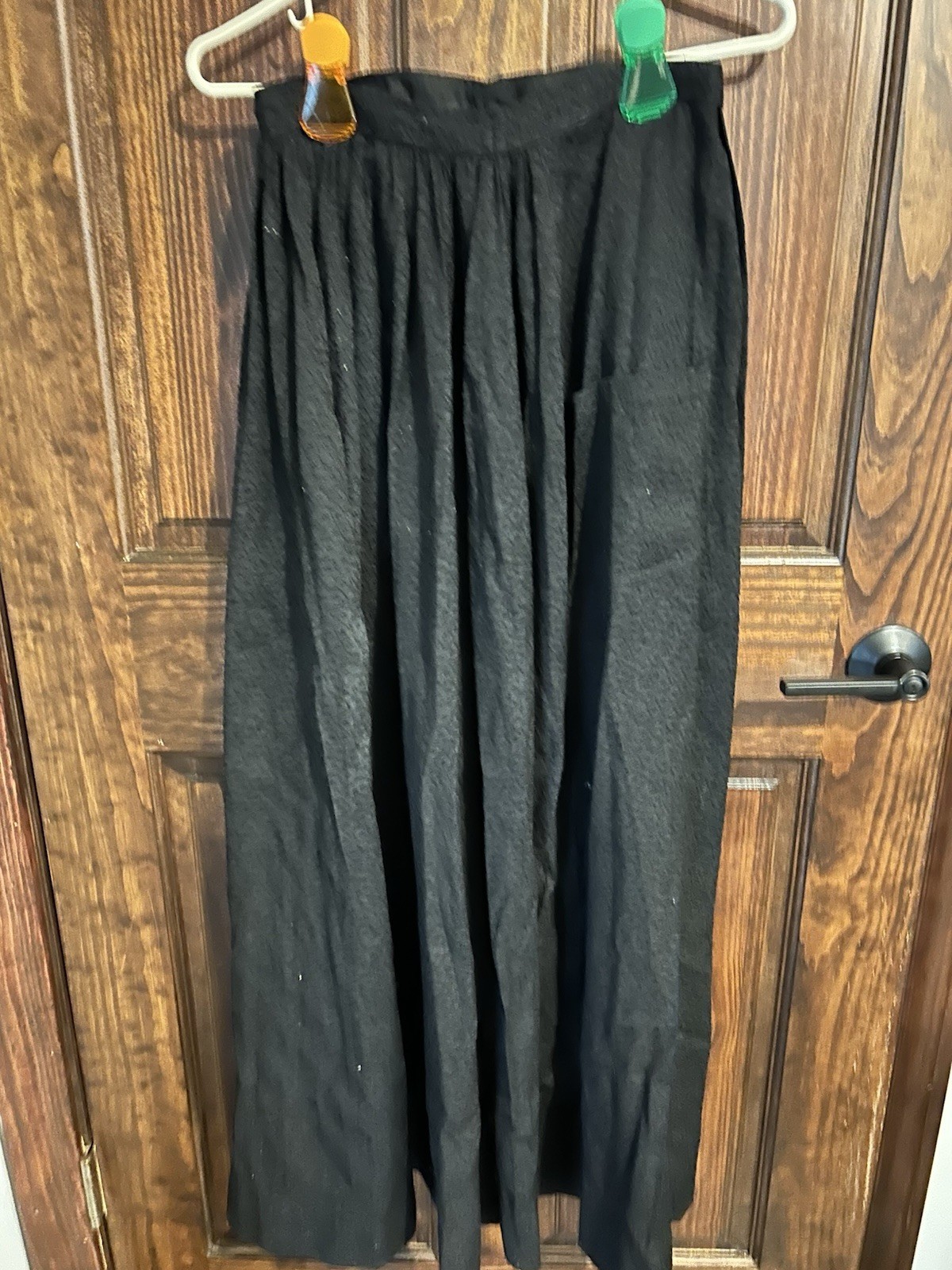 Antique Long Black Women’s Skirt Early 1900’s One Pocket, Cotton Material.