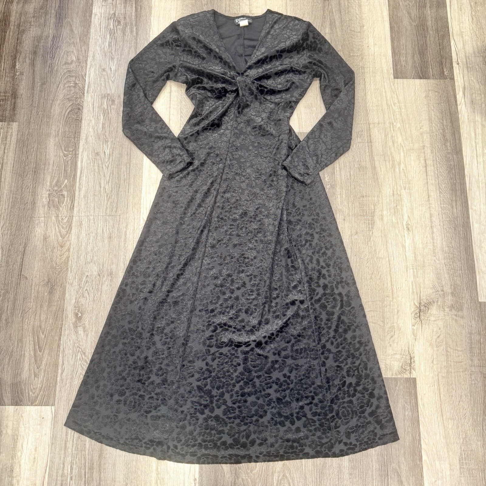 Vintage Dawn Joy Velvet Long Sleeve Maxi Dress Womens 9-10 Whimsigoth Witchy